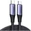 Кабель Ugreen US355 USB Type-C to USB Type-C 100W Gen2 5A з алюмінієвим корпусом та обплетенням 1 м чорний 80150 - мініатюра 1