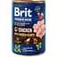 Влажный корм Brit Premium by Nature для собак курица с куриным сердцем 400 г - миниатюра 1