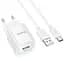 Мережевий зарядний пристрій Hoco C145A Charm single port QC3.0 charger set(Type-C)(EU) Білий - мініатюра 1