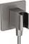 Шлангове під'єднання Hansgrohe FixFit Porter E з тримачем Brushed Black Chrome 26889340, Шліфований чорний хром - мініатюра 1