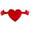 М'яка іграшка серце Red plush heart with arms 70 cm GRAJMY RAZEM 74-6066 102781 - мініатюра 4