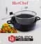 Кастрюля фритюрница HotChef с антипригарным покрытием со стеклянной крышкой 24 см Черный - миниатюра 3
