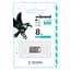 USB флеш накопитель Wibrand 8GB Hawk Silver USB 2.0 (WI2.0/HA8M1S) - миниатюра 2