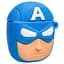 Силіконовий футляр Marvel & DC series для навушників AirPods 1/2 + карабін Капітан Америка/Синій - мініатюра 3