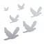 Дзеркальний декор Wall Sticker SW-00002520 акриловий самоклеючий Птахи 6 шт. срібло - мініатюра 1