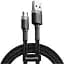 Кабель Baseus Cafule Cable USB to MicroUSB 2.4A 0.5m CAMKLF-AG1 Black-Grey - миниатюра 1