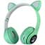 Детские наушники Cat MZ-023 Bluetooth RGB подсветка FM microSD с кошачьими ушками зеленый - миниатюра 1