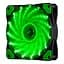 Кулер корпусный Voltronic sleeve fan 3pin + 4pin - 120 мм, 12 V, 1100 об/мин, 15LED, Green - миниатюра 1