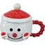 Чашка новогодняя Snowman 32285 фарфоровая с крышкой и ложкой 380 мл Белая с красным - миниатюра 1
