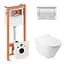 Набор: Qtap Swan Ultra Quiet унитаз подвесной QT16335179W + Nest комплект инсталляции 4в1 (квадратная клавиша Chrome) QT0133M425 + M06028CRM - миниатюра 1