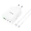 Адаптер мережевий Hoco N31 Leader four-port (3C1A) fast charger set + Type-C to Type-C кабель - мініатюра 6
