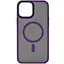 TPU+PC чохол Metal Buttons with MagSafe для Apple iPhone 15 Plus (6.7) Темно-фіолетовий / Dark Purple - мініатюра 1