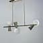Золота видовжена люстра ABELINA з білими плафонами на 2 джерела світла Line.F Кількість ламп 10 - мініатюра 2