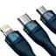 Кабель Baseus Flash Series Ⅱ 3-in-1 Cable USB to MicroUSB+Lightning+Type-C 66W 1.2m CASS040003 Blue - мініатюра 3