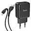 Зарядное устройство 220В 2 USB с кабелем USB - Lightning Hoco N7 Speedy Чёрный - миниатюра 1