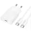 СЗУ Hoco N72 Speed ​​ultra-thin PD20W (1USB-C) + кабель Type-C to Type-C White - миниатюра 1
