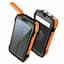 Універсальна зарядна батарея iBattery F33W 33500 mAh + сонячна панель + ліхтарик (Чорно-жовтогарячий) - мініатюра 1