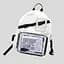 Рюкзак стильний Білий з прозорими відсіками Stylish Backpack White 43x33 - мініатюра 1