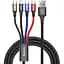 Кабель Baseus Fast 4 in 1 Cable For iP + Type-C 2 + Micro 3.5A 1.2 м Чорний - мініатюра 1