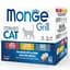 Набір консервів для кішок Monge Cat GRILL MIX STERILISED мікс 3 смаки: телятина/півник/форель 12 шт. по 100 гр - мініатюра 1
