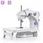 Портативная мини швейная машинка со столиком и педалью белая Mini Sewing SM202A - миниатюра 1