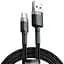 Кабель Baseus Cafule Suppport VOOC Cable USB to Type-C 5A 1m CATKLF-VA01 Black - мініатюра 1