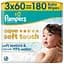 Дитячі вологі серветки Pampers Aqua Soft Touch 180 шт. (3 упаковок x 60 шт.) - мініатюра 1