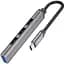 Usb-хаб Hoco HB26 4 in 1 adapter (Type-C to Usb3.0+Usb2.0x3) Темно-сірий - мініатюра 1