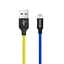 Кабель USB AM - Lightning, 1 м, жовтий/синій, ColorWay, 2.4A (CW-CBUL052-BLY) - мініатюра 1