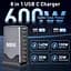 Зарядная станция ILEPO 600W многопортовая на 3 USB + 5 Type-C / сетевое мультизарядное устройство Black (19027) - миниатюра 7