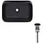 Умивальник Qtap Scorpio накладний прямокутний 550x390x120 мм Black matt + донний клапан PU03, Чорний матовий - мініатюра 1