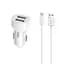 Автомобільний зарядний пристрій Hoco Z2A two-port Car charger set with Micro cable 2USB 2.4A Білий - мініатюра 1