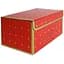 Подарункова коробка True червона із золотим геометричним малюнком L 25.3×18×13.5 см - мініатюра 1