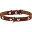 Ошейник одинарный Collar, с украшениями, кожа, 24-32х1,2 см, коричневый - миниатюра 3