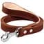 Повідець для собак Collar, подвійний, з прошивкою, шкіряний, 122х2 см, коричневий - мініатюра 1
