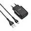 Мережевий зарядний пристрій Hoco C72Q USB QC + кабель USB to MicroUSB чорний - мініатюра 1