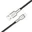 Кабель ColorWay USB - Lightning (M/M), metal head, 2.4 А, 1 м, Black (CW-CBUL046-BK) - миниатюра 7