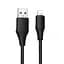 Дата кабель Hoco X124 Bien silicone USB to Lightning 2.4A (1m) Black - миниатюра 1