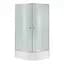 Душова кабіна Latwa SC90x90.SAT.MID.FR полукругла, скло Frost 4 мм + Душовий піддон KAPIELKA ST90x90x26, з панеллю Lidz, Універсальна, хром матовий, глубокий более 20 см - мініатюра 1