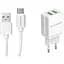 Сетевое зарядное устройство Florence 2USB 2A + Type-C cable White (FL-1021-WT) - миниатюра 1
