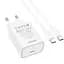 МЗП Hoco C143A Benefit PD20W (1USB-C) + кабель Type-C to Type-C White - мініатюра 4