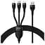 Кабель Baseus Flash Series II One-for-three Fast Charging Data Cable USB to M + L + C 100W 1.2 м Черный - миниатюра 1