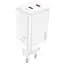 Блок питания зарядный Hoco Starlight N23 2 usb-c 45 W белый - миниатюра 1