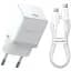 Мережевий зарядний пристрій Baseus Palm Fast Charger Type-C 20W + Cable Type-C to Type-C P10111602213-01 White - мініатюра 1