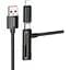 Кабель Hoco U135 IncЧервонийible 2 в 1charging data cable USB to iP/Type-C Чорний - мініатюра 1