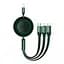 Кабель Baseus Bright Mirror 2 Series Retractable 3-in-1 Cable USB to MicroUSB+Lightning+Type-C 66W 1.1m CAMJ010106 Green - мініатюра 1