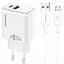 СЗУ Amaya E67D PD20W+QC3.0 (1USB-A/1C) + кабель USB to MicroUSB White - миниатюра 1