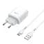 Мережевий зарядний пристрій з кабелем Hoco C73A Glorious dual port charger set(Type-C) 12W білий - мініатюра 1