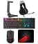 Игровой набор 5в1 Fantech P51 клавиатура+мишка+коврик+гарнитура+подставка для наушников черный - миниатюра 1