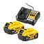 Зарядний комплект DeWalt зарядний пристрій + 2 акумулятори XR 18V ​​5Ah (DCB1104P2) - мініатюра 1